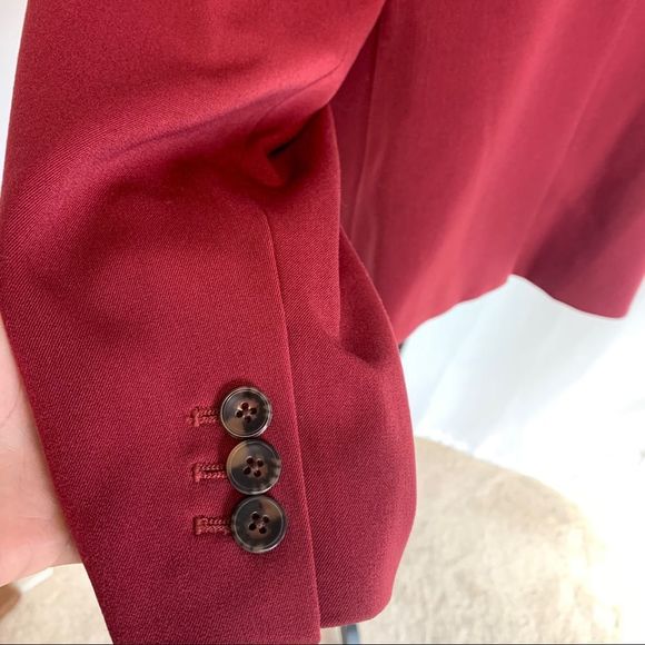 J Crew Schoolboy Jacket Blazer Two Button Lined Notch Lapel Maroon Burgundy Red - Picture 8 of 13